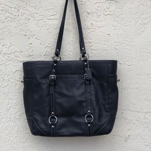 Coach Gallery Black Leather Tote Bag